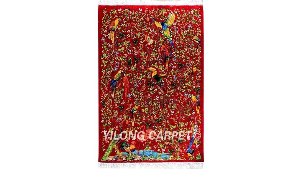 silk rug 4x6ft