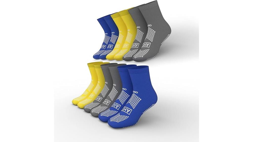 six pair non slip socks