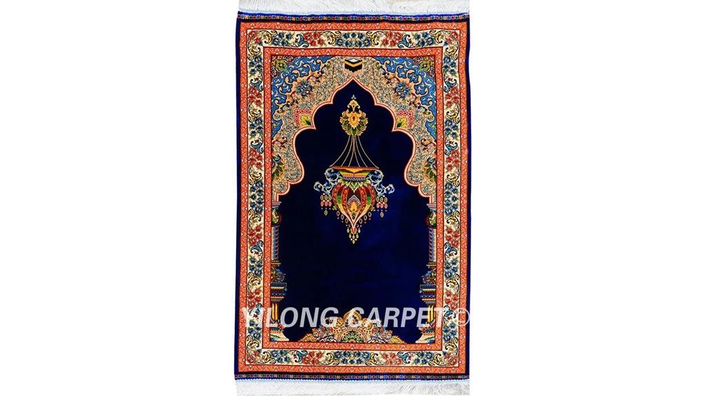 small blue silk rug