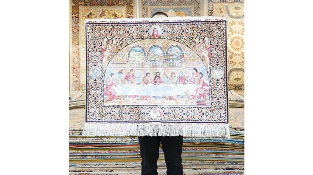 small hand knotted silk rug
