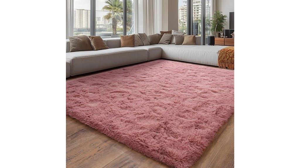 soft blush shag rug
