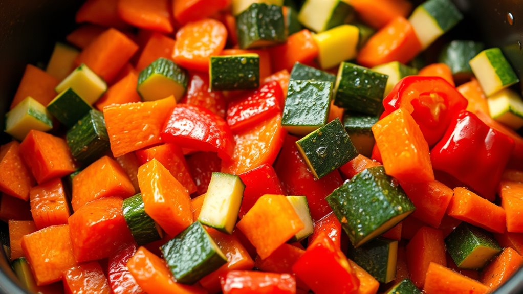 spray veggies before air frying