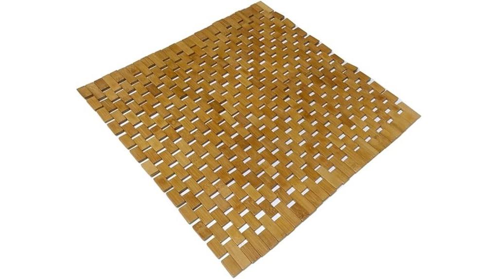 square natural bath mat