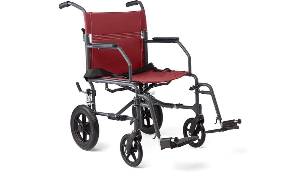 steel transport chair with arms
