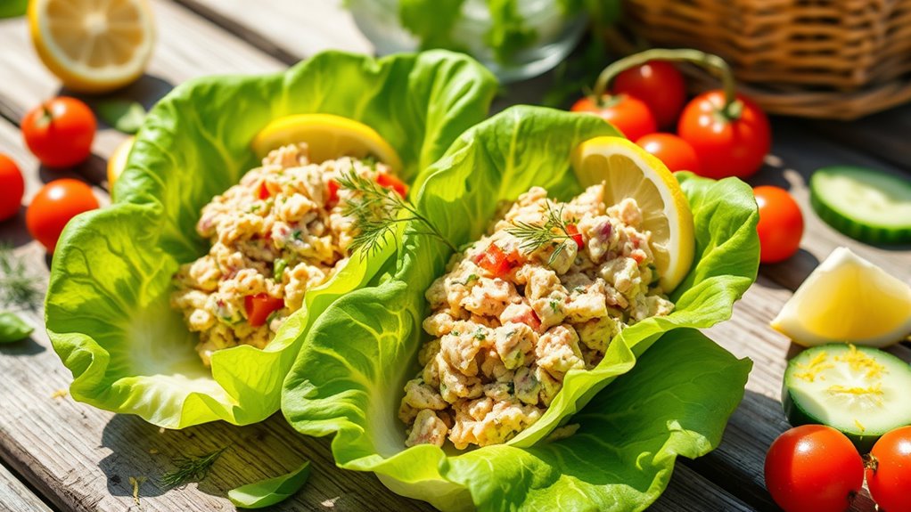 sustainable tuna lettuce cups