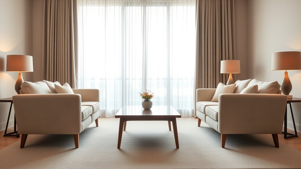 symmetrical furniture creates harmony
