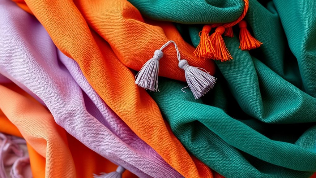 textile layering and color blocking