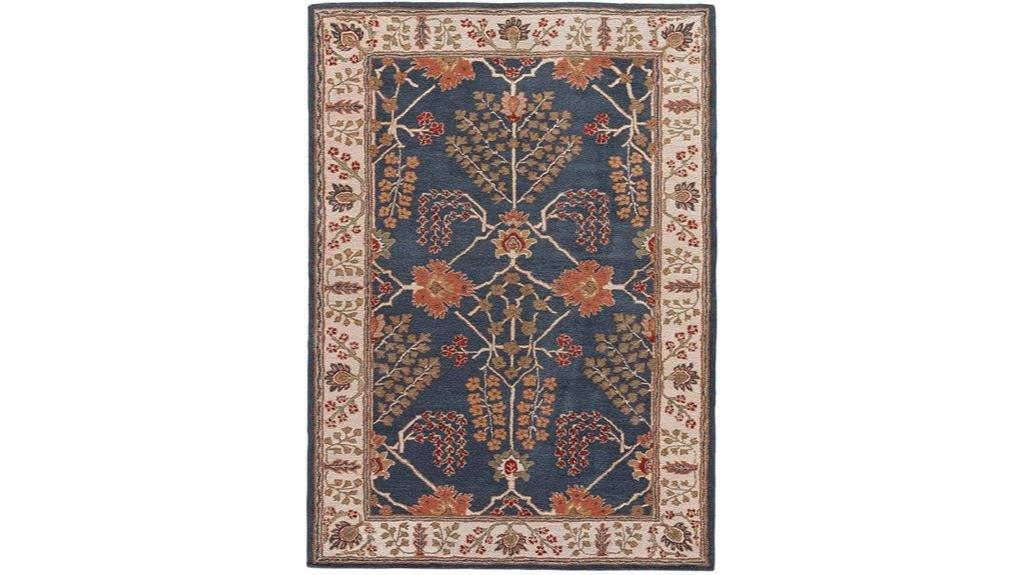 traditional flower wool rug