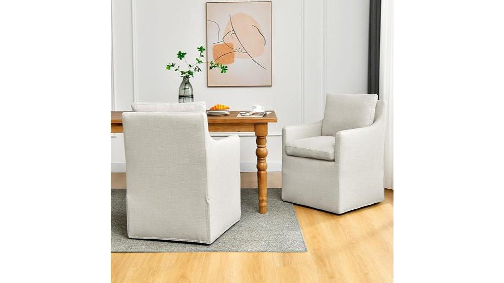 upholstered dining chair pair