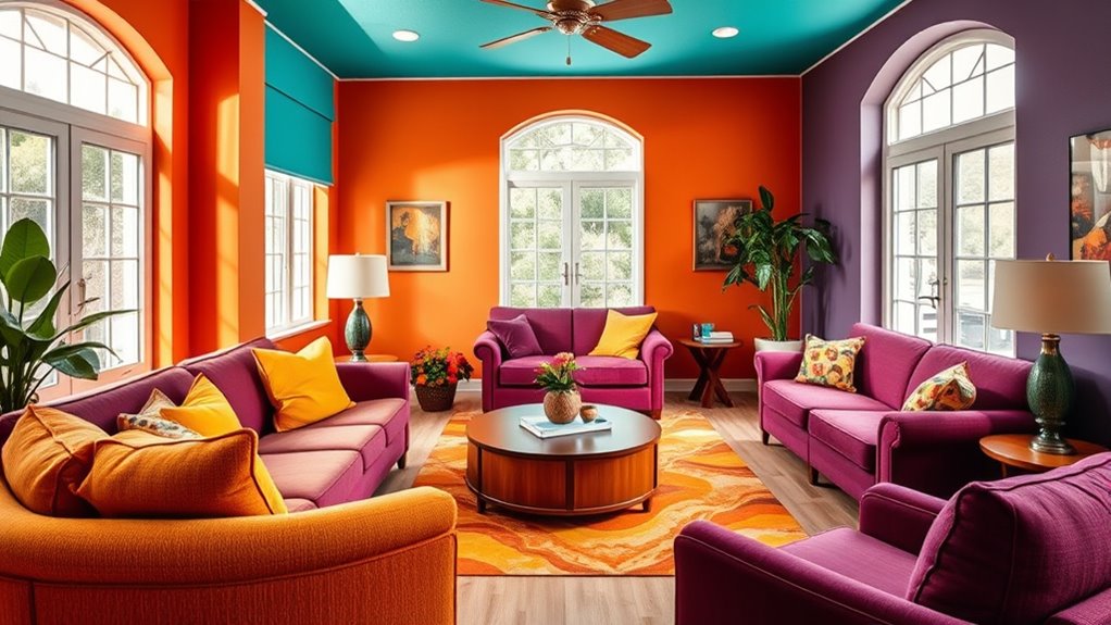 vibrant contrasting geometric layers
