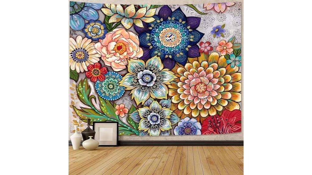 vibrant floral wall hanging