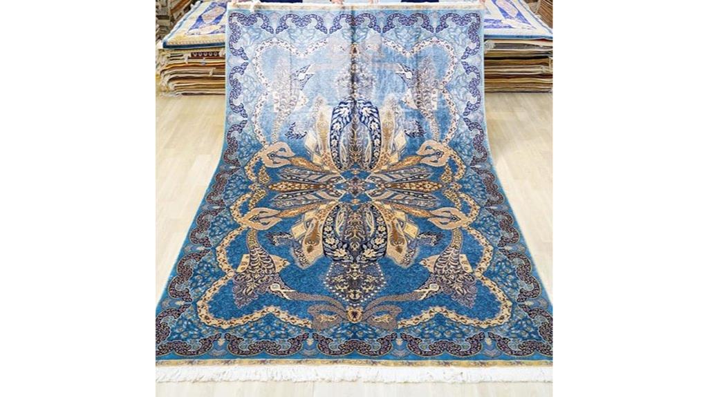 vintage blue silk rug