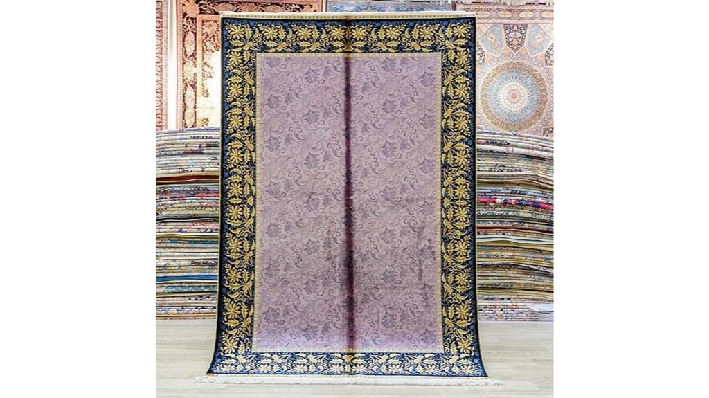vintage hand knotted silk rug
