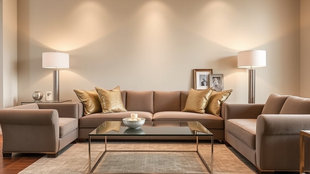 balancing metallic textural accents