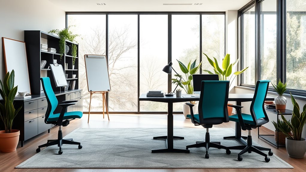 ergonomic flexible space efficient workspace
