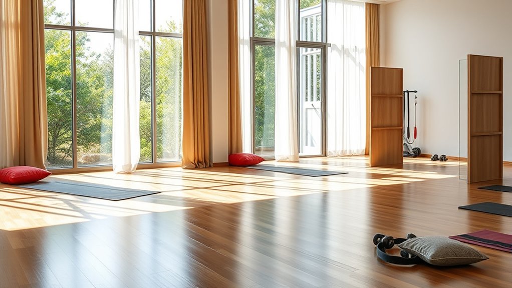 flexible organized peaceful workout space