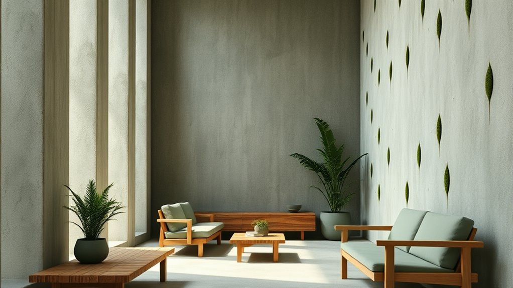 muted green moss tones