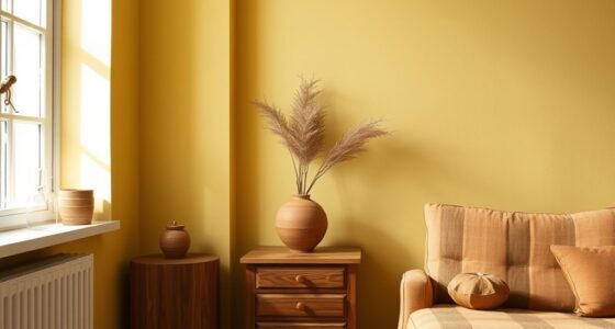 muted yellow and warm wood