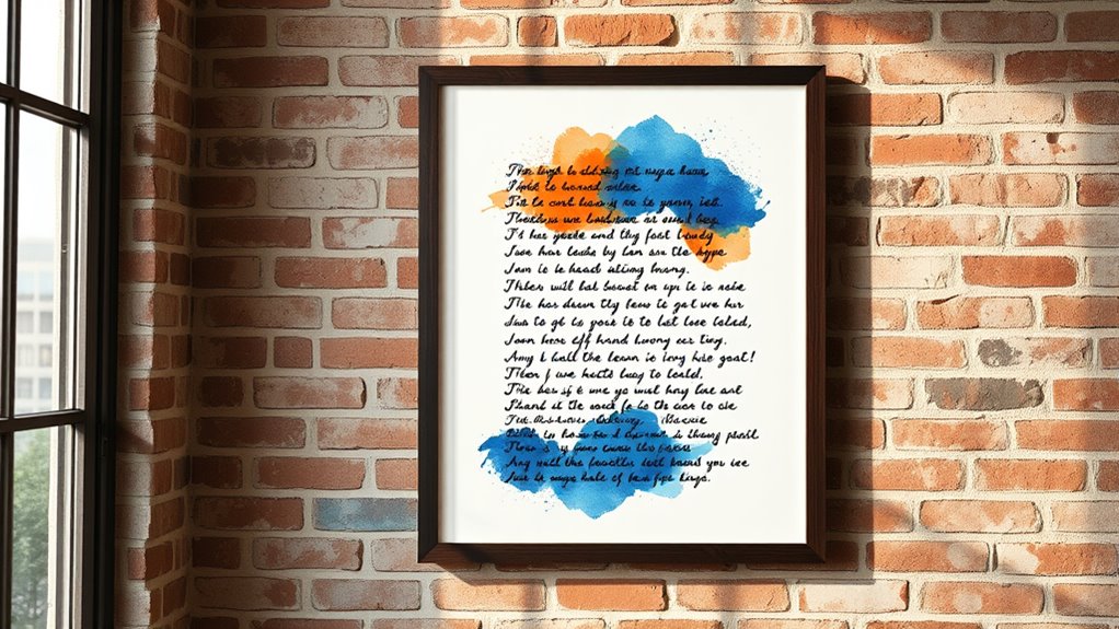 personalized song lyric art