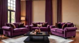 purple and brown cozy decor