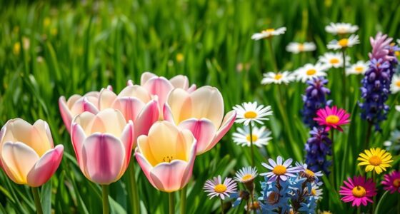 spring pastel and bright hues