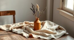 using muted ochre accents