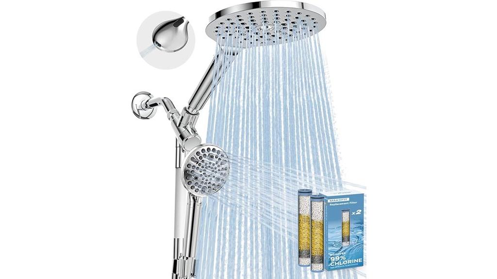 dual filter rain shower