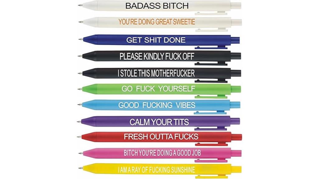 set of 11 humorous pens