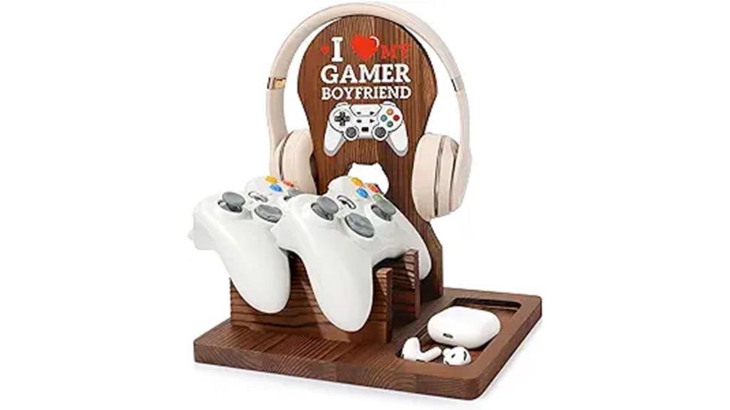 wooden headphone stand gift
