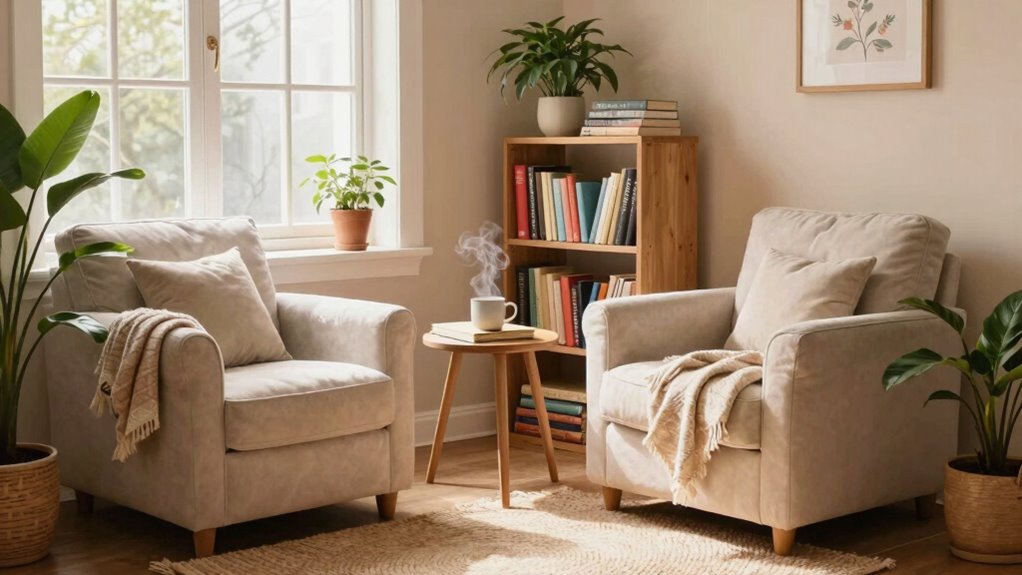 cozy organized reading sanctuary