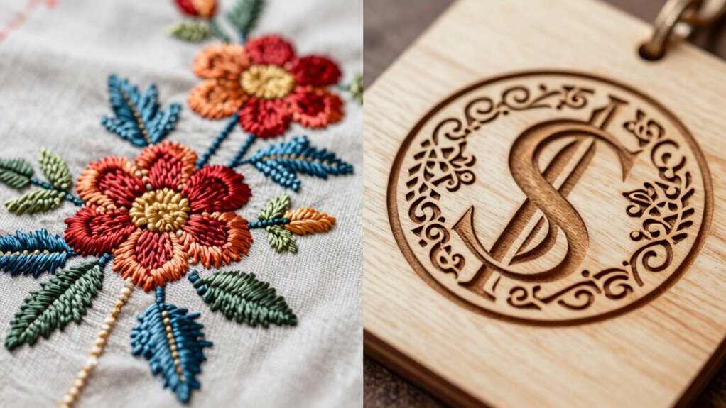 embroidery vs laser engraving