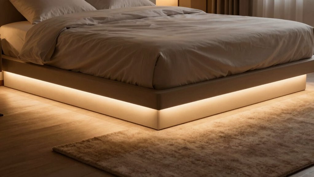 underbed lighting enhances ambiance
