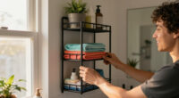 She Put A 5-Tier Shelf Behind Her Bathroom Door