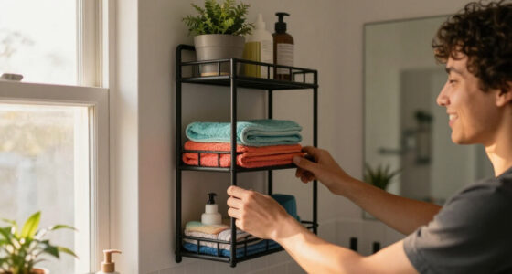 She Put A 5-Tier Shelf Behind Her Bathroom Door