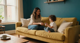 A Bold Color Turned A "Beige Everything" Living Room Into A Family Space