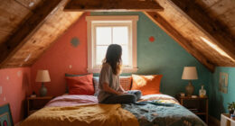 A Plain Attic Bedroom Is Now A “Little Jewel Box” After A Colorful Redo
