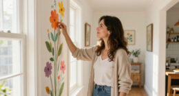 Her Sister Painted Flowers On Her Hallway Walls — Now It’s A Colorful Escape