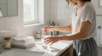 I Put A Glass Pitcher In My Bathroom, And It’s The Chicest Storage Trick