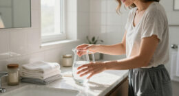 I Put A Glass Pitcher In My Bathroom, And It’s The Chicest Storage Trick