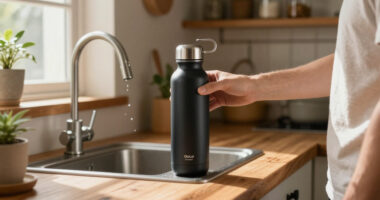 Owala FreeSip Stainless Steel Water Bottle 32 Oz Very, Very Dark