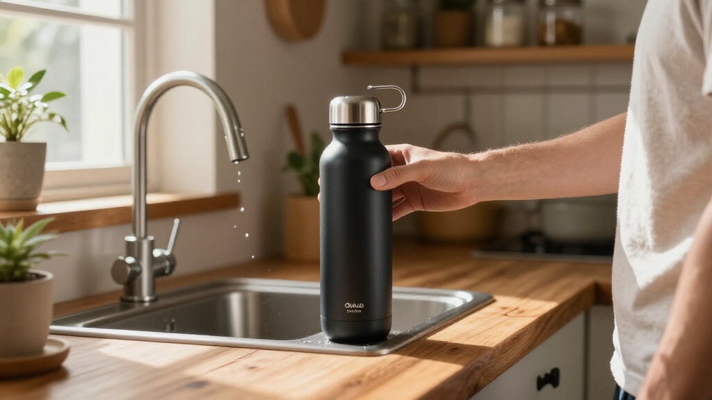 Owala FreeSip Stainless Steel Water Bottle 32 Oz Very, Very Dark