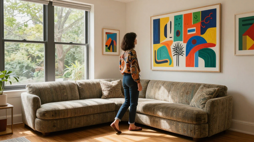 A Hockney Collage Inspired This Art-Filled Central Park Home, Where A Serpentine Sofa Bows To The View