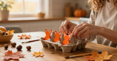 Don't Toss Your Egg Cartons — Reuse Them For Adorable Fox-Themed Fall Decor