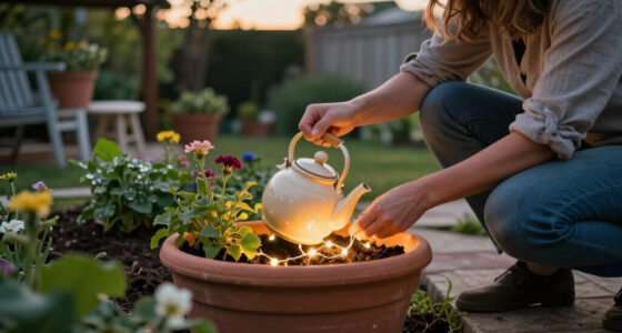 Gardener Turns An Old Teapot And Planter Into The Cutest Outdoor Light Feature