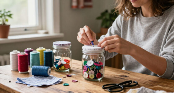 Savvy Upcyclers Transform Old Glass Jars Into A Sewing Kit With An Impressive DIY