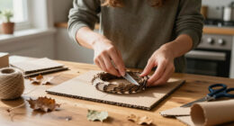 She Transforms Cardboard Trash Into A Mini Wreath With Rustic Charm