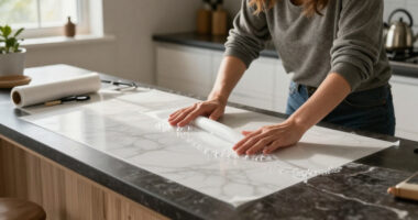 This $50 Amazon Find Made My Dark, Dated Countertops Look Like Expensive Marble